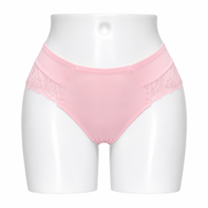 Slip Femme Invisible en Coton & Dentelle Rose Poudré