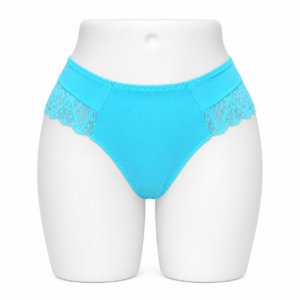 Slip Femme Invisible en Coton & Dentelle Bleu Ciel