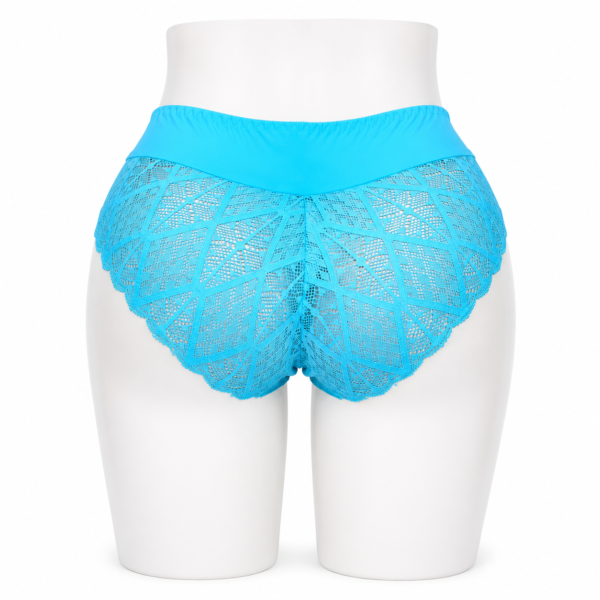 Slip Femme Invisible en Coton & Dentelle Bleu Ciel