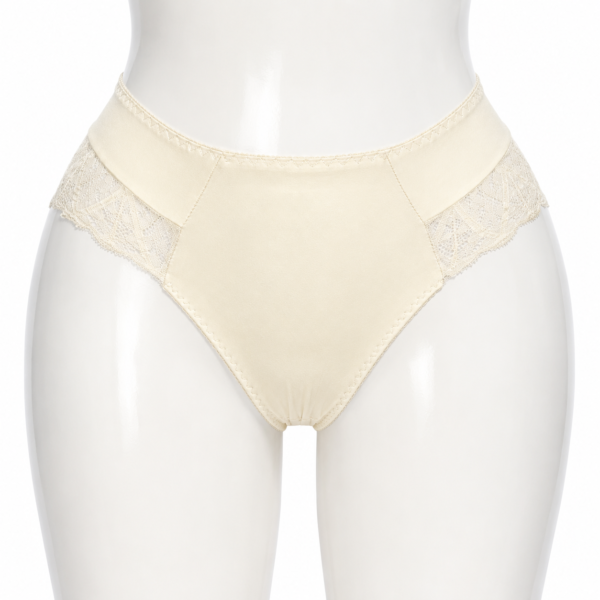 Slip Femme Invisible en Coton & Dentelle Ivoire