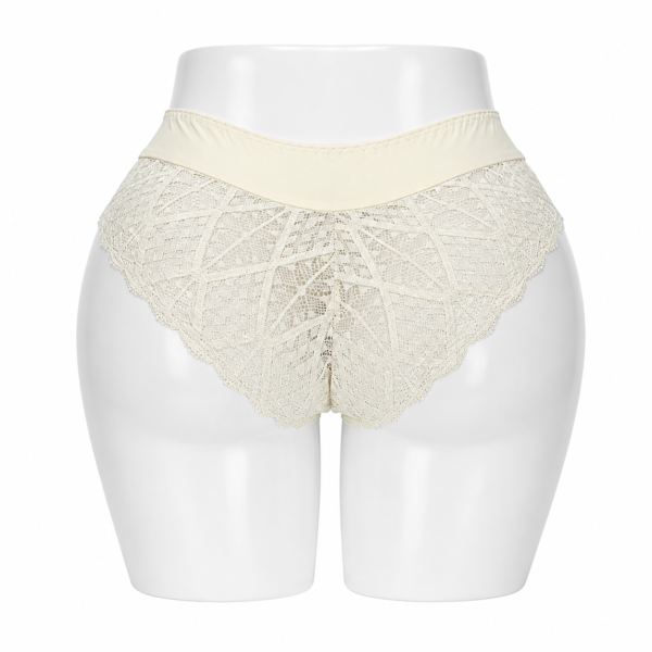 Slip Femme Invisible en Coton & Dentelle Ivoire