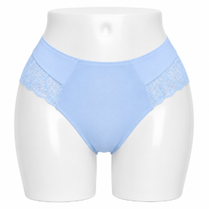Slip Femme Invisible en Coton & Dentelle Bleu Ciel