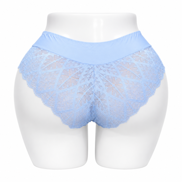 Slip Femme Invisible en Coton & Dentelle Bleu Ciel