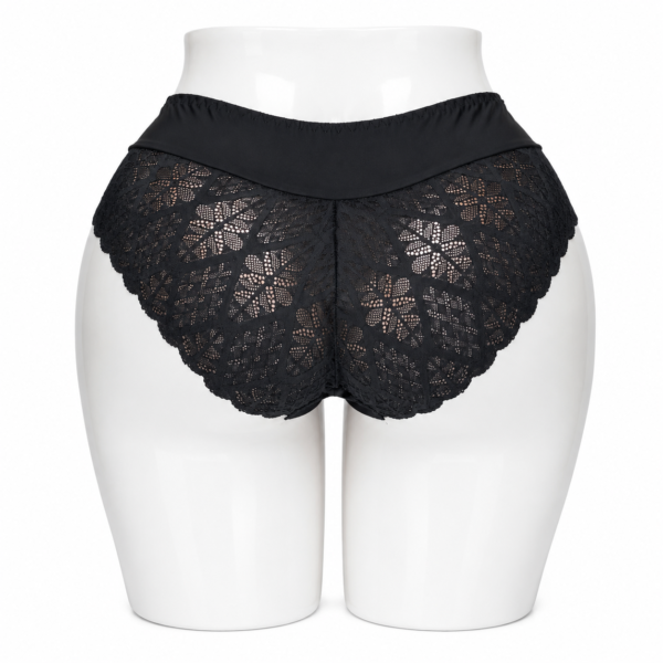 Slip Femme Invisible en Coton & Dentelle Noir
