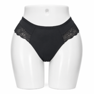 Slip Femme Invisible en Coton & Dentelle Noir