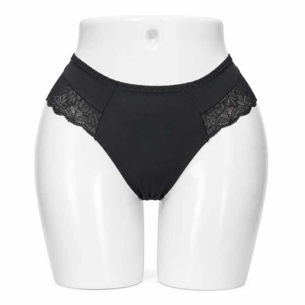 Slip Femme Invisible en Coton & Dentelle Noir