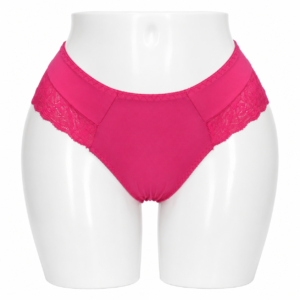 Slip Femme Invisible en Coton & Dentelle Rose Fuchsia