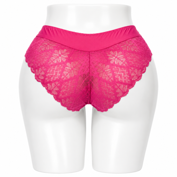Slip Femme Invisible en Coton & Dentelle Rose Fuchsia