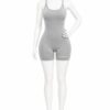 Combinaison Sport Sculptante Femme – Gris Perle
