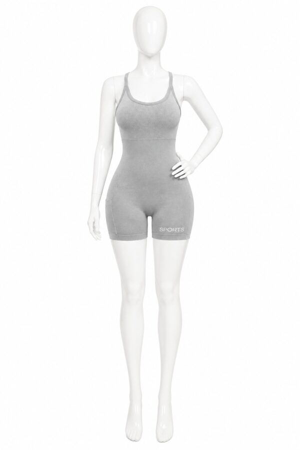 Combinaison Sport Sculptante Femme – Gris Perle