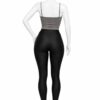 Crop Top Femme à Bretelles avec Lacets-Gris
