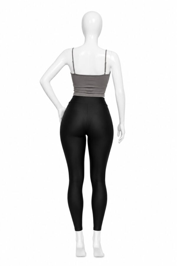 Crop Top Femme à Bretelles avec Lacets-Gris