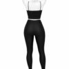 Crop Top Femme à Bretelles avec Lacets – Noir