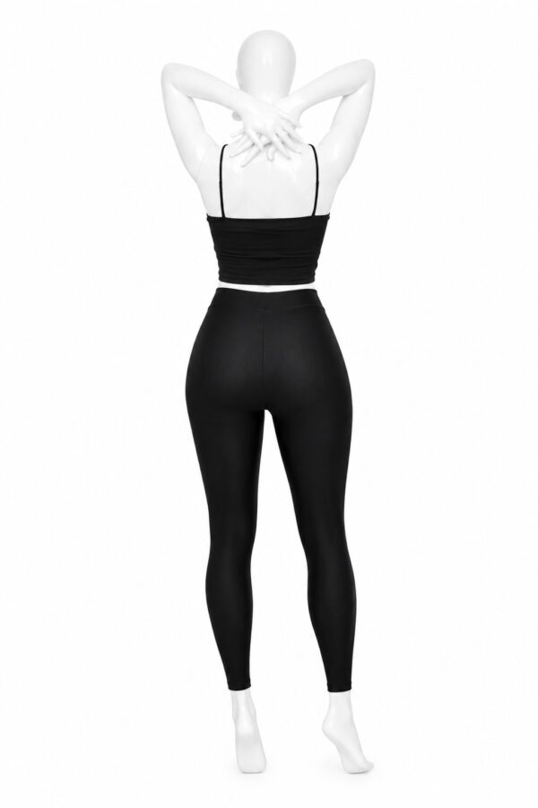 Crop Top Femme à Bretelles avec Lacets – Noir