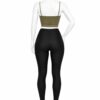 Crop Top Femme à Bretelles avec Lacets – Vert Olive