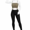 Crop Top Femme à Bretelles avec Lacets – Vert Olive