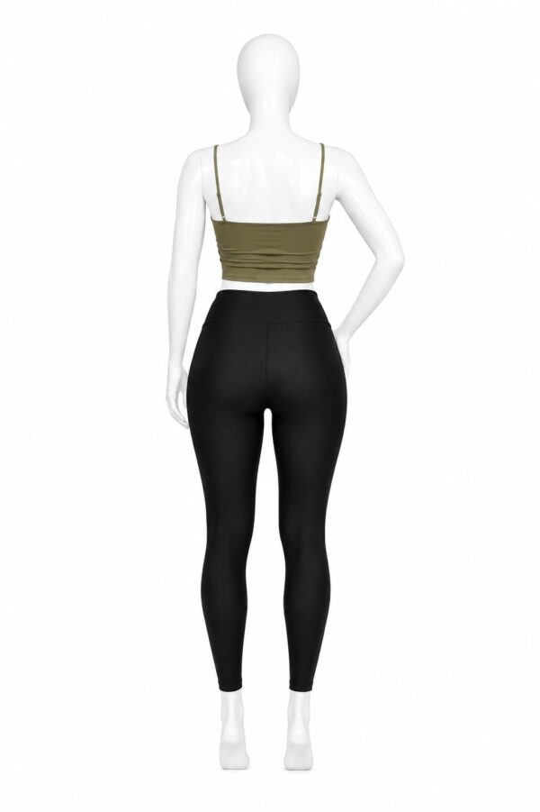 Crop Top Femme à Bretelles avec Lacets – Vert Olive