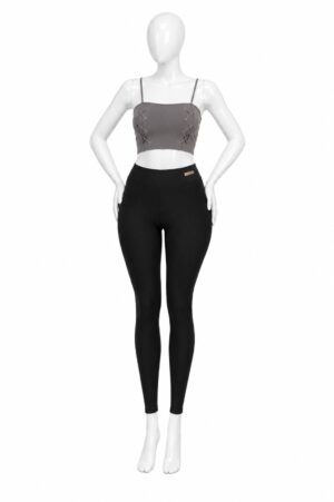Crop Top Femme à Bretelles avec Lacets-Gris