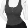 Body Côtelé Femme Dos Ouvert – Gris Anthracite