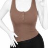 Body Côtelé Femme Dos Ouvert – Café