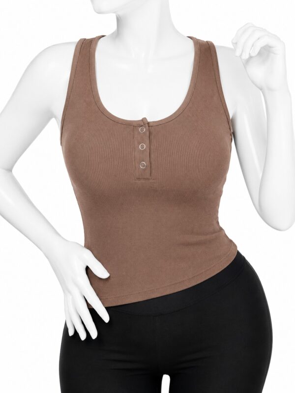 Body Côtelé Femme Dos Ouvert – Café