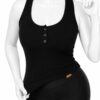 Body Côtelé Femme Dos Ouvert – Noir