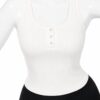 Body Côtelé Sans Manches Femme – Blanc