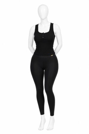Body Côtelé Femme Dos Ouvert – Noir