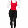 Body Côtelé Femme Dos Ouvert – Rouge