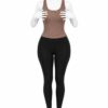 Body Côtelé Femme Dos Ouvert – Café