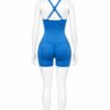 Combinaison Sport Sculptante Femme – Bleu Océan Combinaison Sport Sculptante Femme – Bleu Océan