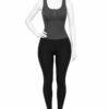 Body Côtelé Femme Dos Ouvert – Gris Anthracite