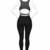 Body Côtelé Femme Dos Ouvert – Gris Anthracite
