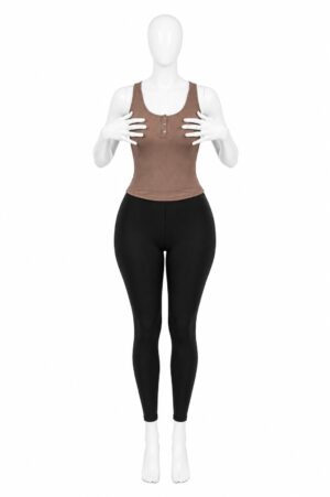 Body Côtelé Femme Dos Ouvert – Café
