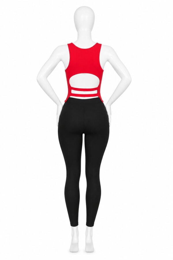 Body Côtelé Femme Dos Ouvert – Rouge