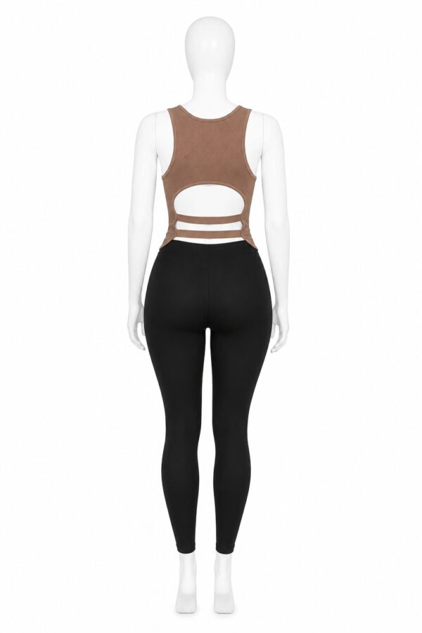 Body Côtelé Femme Dos Ouvert – Café