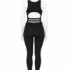 Body Côtelé Femme Dos Ouvert – Noir
