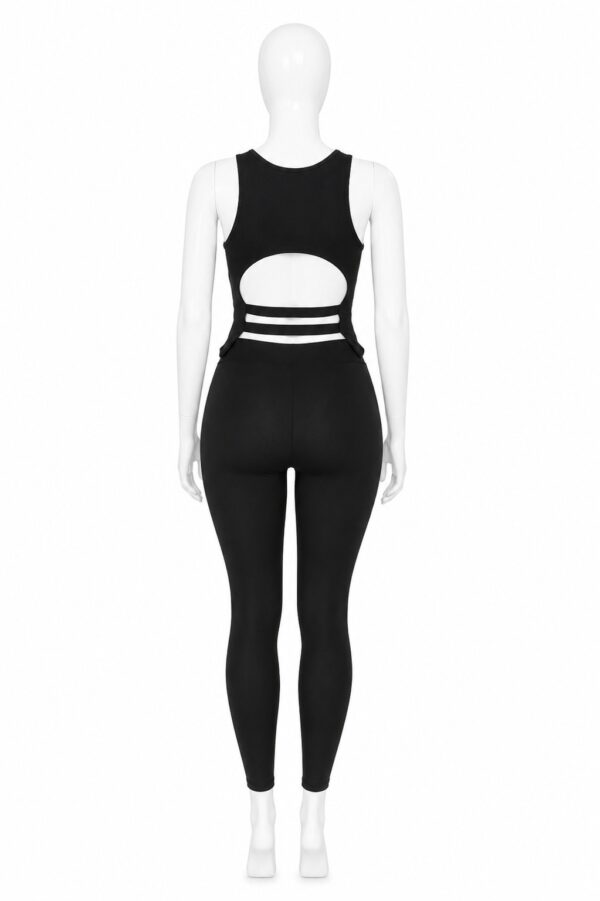 Body Côtelé Femme Dos Ouvert – Noir