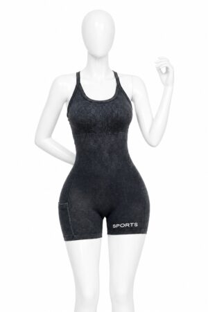 Combinaison Sport Sculptante Femme – Gris Anthracite