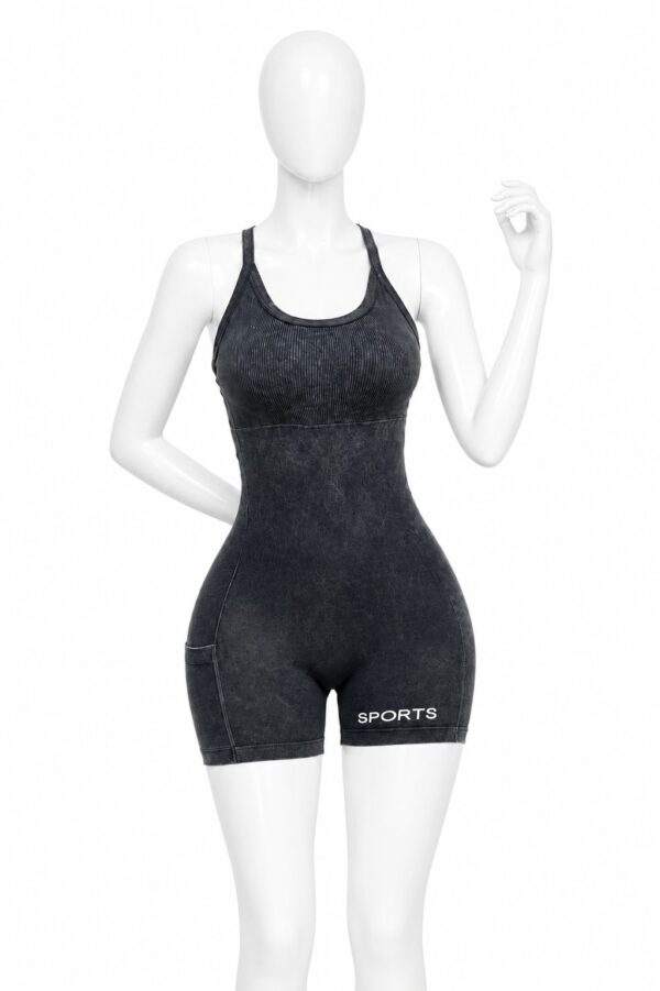 Combinaison Sport Sculptante Femme – Gris Anthracite