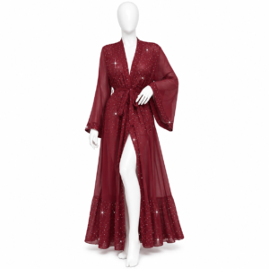 Kimono Transparent Bordeaux Nuit Scintillante Kimono Transparent Bordeaux Nuit Scintillante