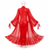 Kimono Transparent Rouge Éclat de Cristal