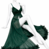 Nuisette Longue Vert Émeraude Éclat Floral