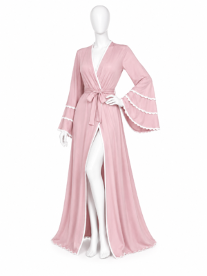 Peignoir Long Rose Poudré Satin Élégance Peignoir Long Rose Poudré Satin Élégance