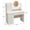 Coiffeuse Blanche avec Miroir LED & Rangements