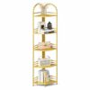 Étagère d’Angle Luxe Dorée 5 Niveaux