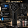 X100 Diamond Mini Fan – Ventilateur portable rechargeable