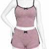 Ensemble Pyjama Femme 2 Pièces – Caraco et Short Contrastés