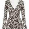 Combishort Pyjama Femme à Manches Longues