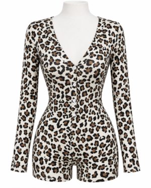 Combishort Pyjama Femme à Manches Longues